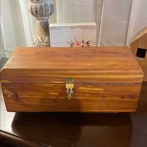 Vintage Wooden Storage Box with Brass Latch
